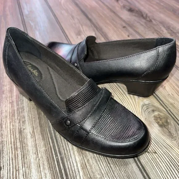 Clarks Black Leather Loafers – Women’s 8.5 Comfort Work Shoes Clarks Women main image 3